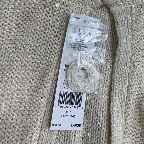NWT Elle sequined sweater size large - Picture 4 of 5